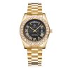 CAGARNY 6866 Fashion Life Waterproof Gold Steel Band Quartz Watch