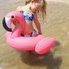 Kids Summer Water Fun Inflatable Flamingo Shaped Pool Ride-on Swimming Ring Floats, Outer Diameter: 87cm
