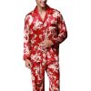Men Long Sleeve Pajamas Set (Color:Beige Size:L)