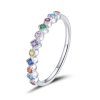 S925 Sterling Silver Colorful Zircon Women Ring