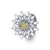 S925 Sterling Silver White Sunflower Beads DIY Bracelet Necklace Accessories