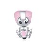 S925 Sterling Silver Pink Robot Beads DIY Bracelet Necklace Accessories