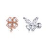 S925 Sterling Silver Clover Butterfly Women Earrings
