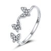 S925 Sterling Silver Fantasy Butterfly Women Open Ring