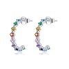 S925 Sterling Silver Rainbow Story Women Earrings
