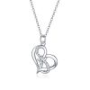 S925 Sterling Silver Heart To Heart Women Nacklace Jewelry