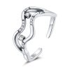 S925 Sterling Silver Galaxy Stars Women Open Ring