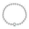 S925 Sterling Silver Punk Round Beads Women Bracelet Jewelry