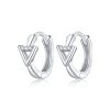 S925 Sterling Silver Silver Triangle Ear Buckle Women Earrings