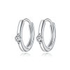 S925 Sterling Silver Silver Fashion Zircon Ear Buckle Women Earrings