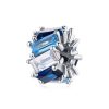 S925 Sterling Silver Blue Cube Zircon Beads DIY Bracelet Necklace Accessories