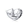 S925 Sterling Silver Kitten Puppy Heart-shaped Beads DIY Bracelet Necklace Accessories
