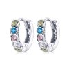 S925 Sterling Silver Shining Colorful Zircon Ear Buckle Women Earrings