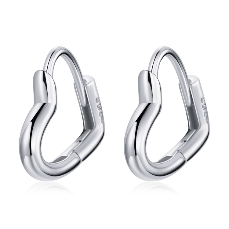 S925 Sterling Silver Heart-shaped Hollow Ear Stud Women Earrings
