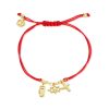 S925 Sterling Silver Lucky Symbol Red Rope Bracelet Women Jewelry