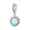 S925 Sterling Silver Opal Little Sun Pendant DIY Bracelet Necklace Accessories