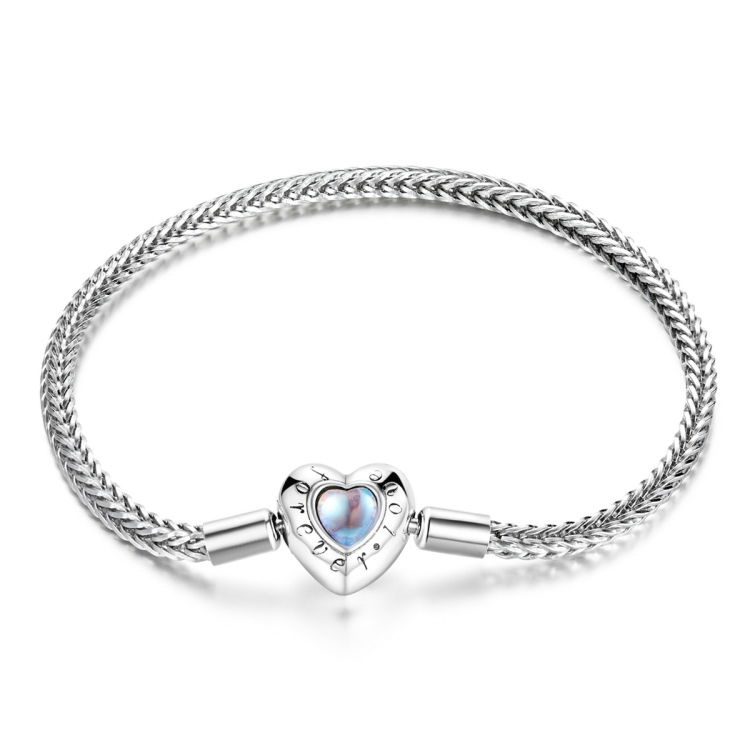 S925 Sterling Silver Heart Moonstone Bracelet Women Jewelry