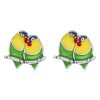 S925 Sterling Silver Two Orioles Ear Studs Women Earrings
