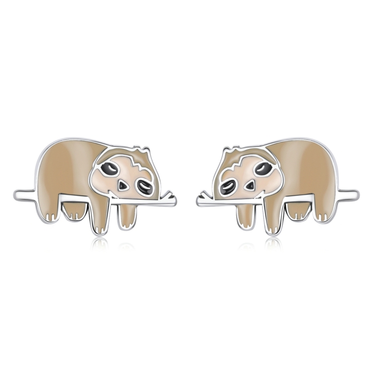 S925 Sterling Silver Cute Sloth Ear Studs Women Earrings