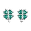 S925 Sterling Silver Four Leaf Clover Ear Studs Women Earrings