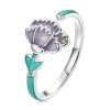 S925 Sterling Silver Carnation Women Open Ring