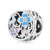 S925 Sterling Silver Flower Butterfly Beads DIY Bracelet Necklace Accessories