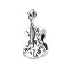 S925 Sterling Silver Retro Violin Beads DIY Bracelet Necklace Accessories
