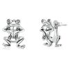 S925 Sterling Silver Fun Frog Ear Studs Women Earrings
