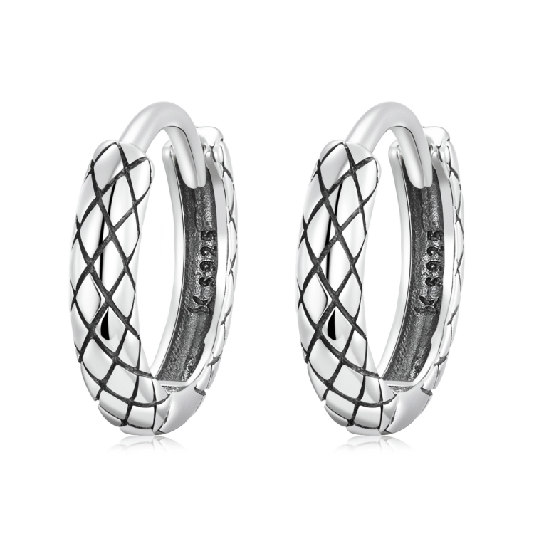 S925 Sterling Silver Snake Texture Ear Buckle Women Earrings