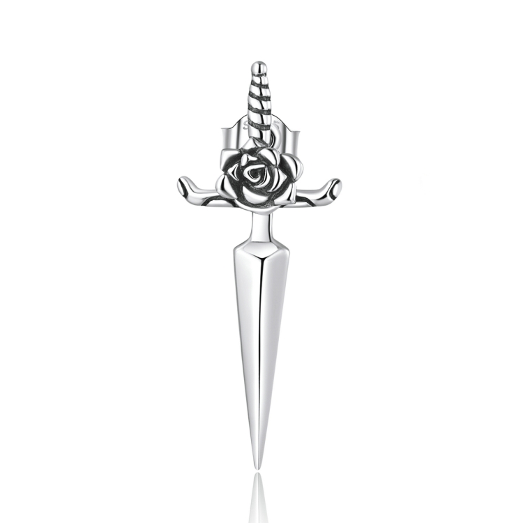 S925 Sterling Silver Rose Dagger Ear Stud Women Earrings