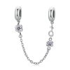 S925 Sterling Silver Retro Flower Safety Chain DIY Bracelet Necklace Accessories