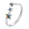 S925 Sterling Silver Star Women Open Ring