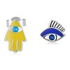 S925 Sterling Silver Devil Eye Lucky Hand Ear Stud Women Earrings