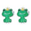 S925 Sterling Silver Little Frog Ear Stud Women Earrings