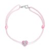 S925 Sterling Silver Pink Heart Anklet Women Jewelry