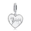 S925 Sterling Silver Silver Heart Hand In Hand Pendant DIY Bracelet Necklace Accessories