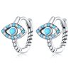 S925 Sterling Silver Turquoise Devil Eye Ear Buckle Women Earrings