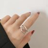 S925 Sterling Silver Cool Style Ladies Combination Ring