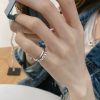 925 Sterling Silver Ladies Twisted Double Layer Open Ring