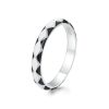 S925 Sterling Silver Personalized Black White Diamond Texture Ring Hand Decoration