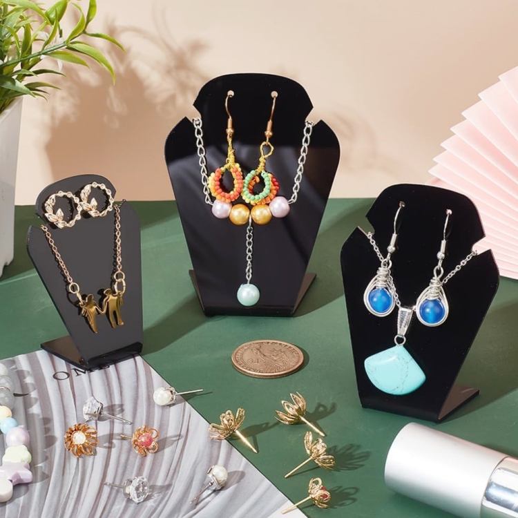 3pcs YX036 Acrylic Jewelry Rack Necklace Earrings Storage Display Stand