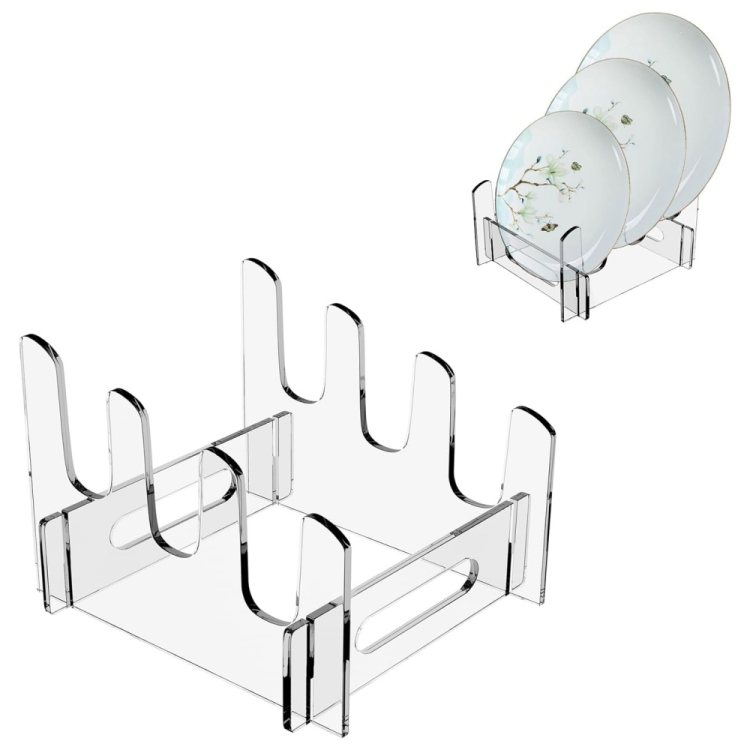Acrylic Removable Plate Storage Rack Multi-layer Dish Drainer