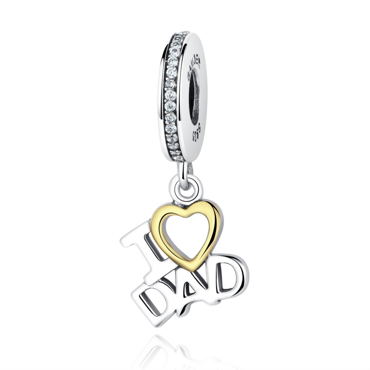 S925 Sterling Silver Heart I Love My Dad Pendant Accessories