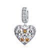 S925 Sterling Silver Vine Pine Cone Heart Shaped Squirrel Pendant DIY Bracelet Necklace Accessories