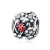 S925 Sterling Silver Garden Elves Ladybug Beads DIY Bracelet Necklace Accessories