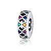 S925 Sterling Silver Colorful Flags Beads DIY Bracelet Necklace Accessories
