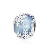 S925 Sterling Silver Crystal Snowflake Beads DIY Bracelet Necklace Accessories