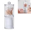 Transparent Round Plastic Cosmetic Box Cotton Swab Cotton Pads Combined Storage Box