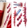 S-045 Halloween Terror Wound Realistic Blood Injury Scar Temporary Tattoo Sticker