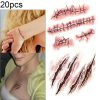 20pcs S-165 Halloween Terror Wound Realistic Scratches Injury Scar Temporary Tattoo Sticker